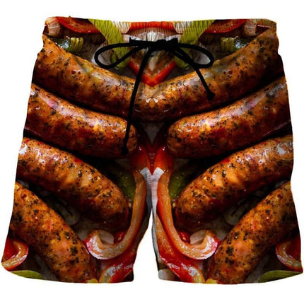Men Gourmet Food 3D Graphic Boardshorts - Boardshorts - Beach Fellow - Mad Fly Essentials