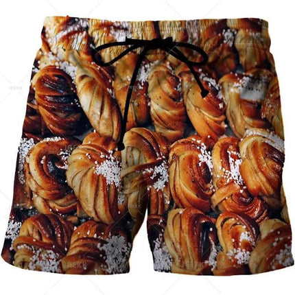 Men Gourmet Food 3D Graphic Boardshorts - Mad Fly Essentials