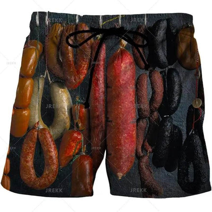 Men Gourmet Food 3D Graphic Boardshorts - Boardshorts - Beach Fellow - Mad Fly Essentials