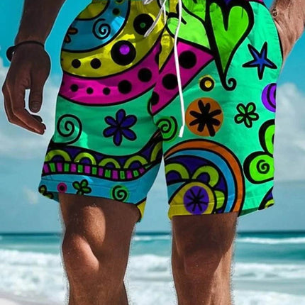 Men Graffiti Star Hawaiian 3D Boardshorts - Boardshorts - oufisun - Mad Fly Essentials