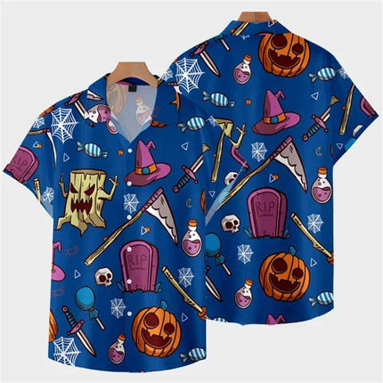Men Halloween 3D Graphic Skeleton Hawaiian Shirt - Shirt - TrendSetter - Mad Fly Essentials