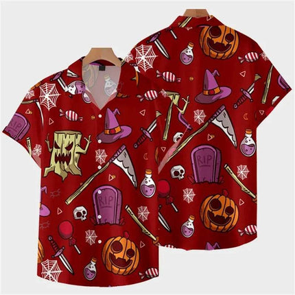 Men Halloween 3D Graphic Skeleton Hawaiian Shirt - Shirt - TrendSetter - Mad Fly Essentials