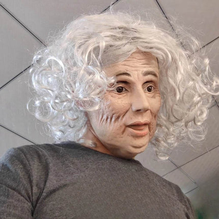 Men Funny Old Lady Halloween Costume Mask - Costume Mask - Costumes Plus - Mad Fly Essentials
