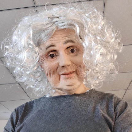 Men Halloween Old Lady Costume Mask - Mad Fly Essentials