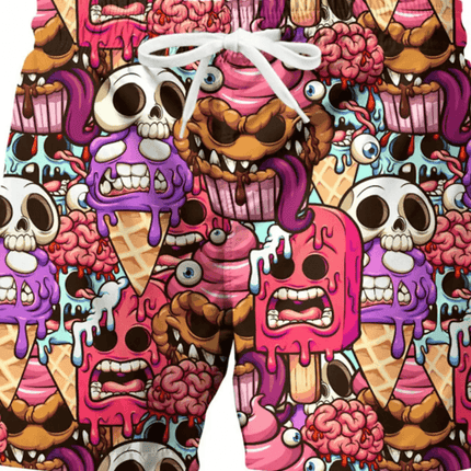 Men Hawaiian Graphic 3D Skull Boardshorts - Boardshorts - Beach Fellow - Mad Fly Essentials