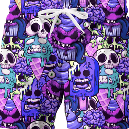 Men Hawaiian Graphic 3D Skull Boardshorts - Boardshorts - Beach Fellow - Mad Fly Essentials