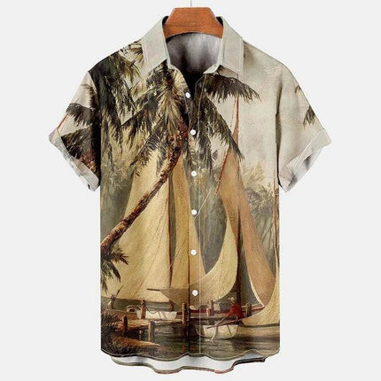 Men Hawaiian Parrot Animal Lapel Shirt - Shirt - Beach Fellow - Mad Fly Essentials