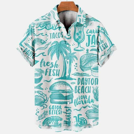 Men Hawaiian Parrot Animal Lapel Shirt - Shirt - Beach Fellow - Mad Fly Essentials