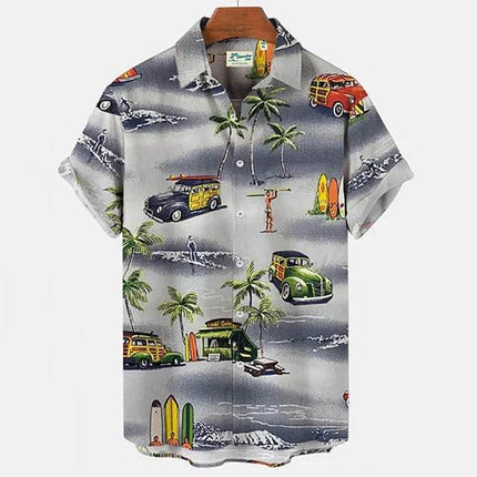 Men Hawaiian Parrot Animal Lapel Shirt - Shirt - Beach Fellow - Mad Fly Essentials