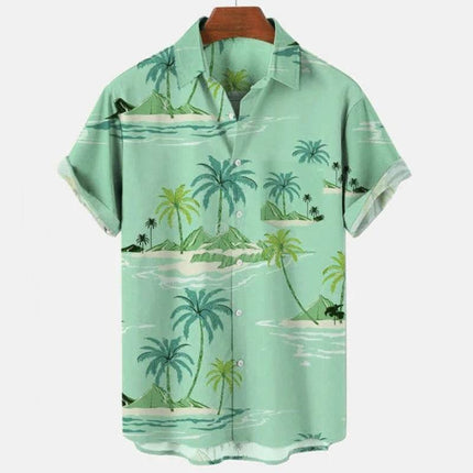 Men Hawaiian Parrot Animal Lapel Shirt - Shirt - Beach Fellow - Mad Fly Essentials