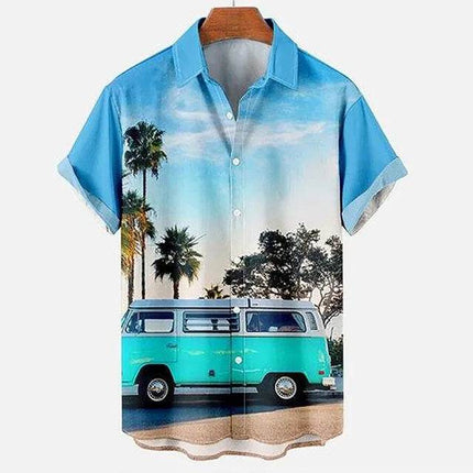 Men Hawaiian Parrot Animal Lapel Shirt - Shirt - Beach Fellow - Mad Fly Essentials