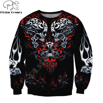 Men Heart Skull 3D Medieval Viking Casual Hoodies - Hoodies - PLstar Cosmos - Mad Fly Essentials