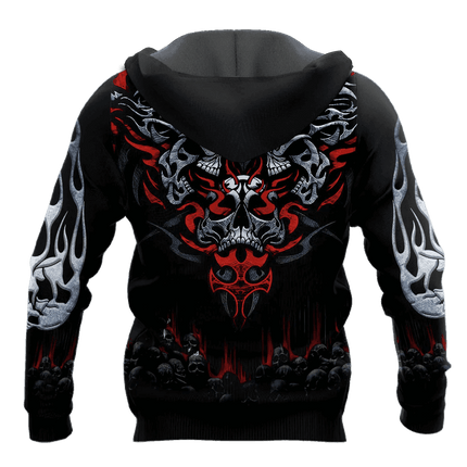 Men Heart Skull 3D Medieval Viking Casual Hoodies - Hoodies - PLstar Cosmos - Mad Fly Essentials