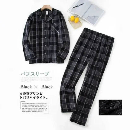 Men Home Suits Star Plaid Pajama Set - Pajama Set - DLXLOTOS - Mad Fly Essentials