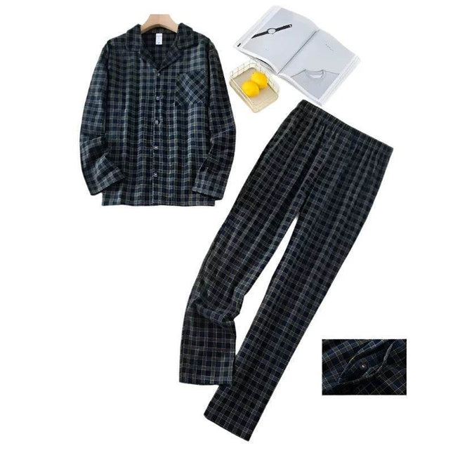 Men Home Suits Star Plaid Pajama Set - Pajama Set - DLXLOTOS - Mad Fly Essentials