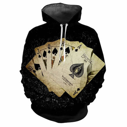 Men Hot 3D Poker Ace Spades Party Hoodies - Hoodies - oufisun - Mad Fly Essentials