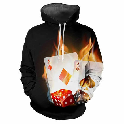 Men Hot 3D Poker Ace Spades Party Hoodies - Hoodies - oufisun - Mad Fly Essentials