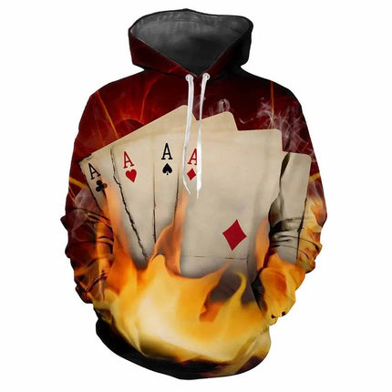 Men Hot 3D Poker Ace Spades Party Hoodies - Hoodies - oufisun - Mad Fly Essentials