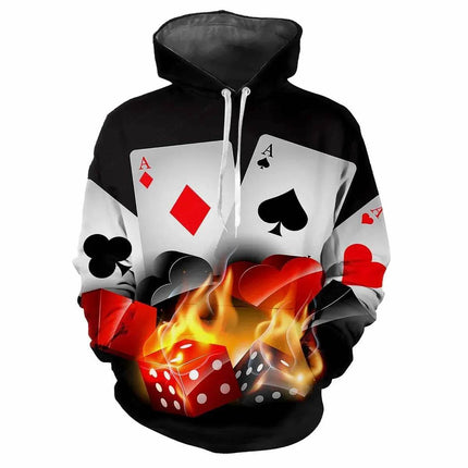 Men Hot 3D Poker Ace Spades Party Hoodies - Hoodies - oufisun - Mad Fly Essentials