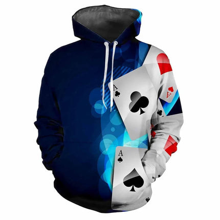 Men Hot 3D Poker Ace Spades Party Hoodies - Hoodies - oufisun - Mad Fly Essentials