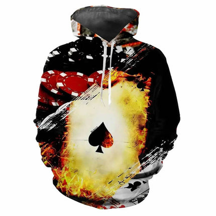 Men Hot 3D Poker Ace Spades Party Hoodies - Hoodies - oufisun - Mad Fly Essentials