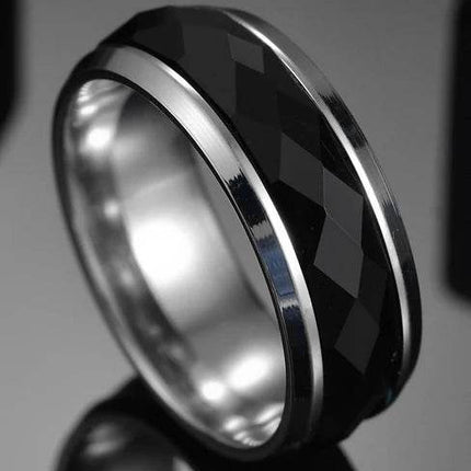 Men Irregular Purple Stainless Wedding Band Ring - Ring - MeMolissa - Mad Fly Essentials