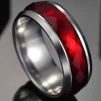 Men Irregular Purple Stainless Wedding Band Ring - Ring - MeMolissa - Mad Fly Essentials