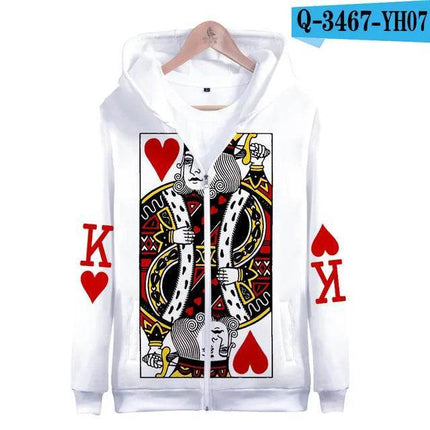 Men King Queen QJK Poker 3D Hoodies - Mad Fly Essentials