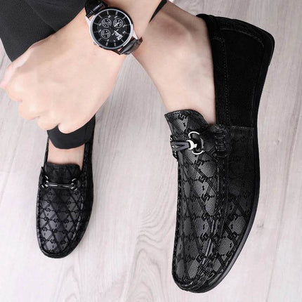 Men Leather Black Business Casual Loafers - Loafers - M - anxiu - Mad Fly Essentials