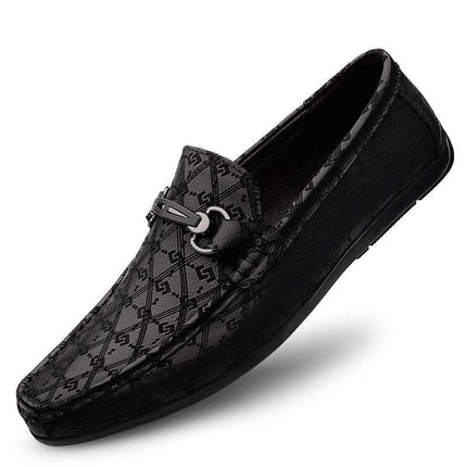 Men Leather Black Business Casual Loafers - Loafers - M - anxiu - Mad Fly Essentials