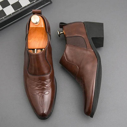 Men Leather Slip - on Business Casual Loafers - Loafers - BC - Mad Fly Essentials