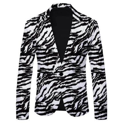 Men Leopard Striped Jacket Blazer - Mad Fly Essentials