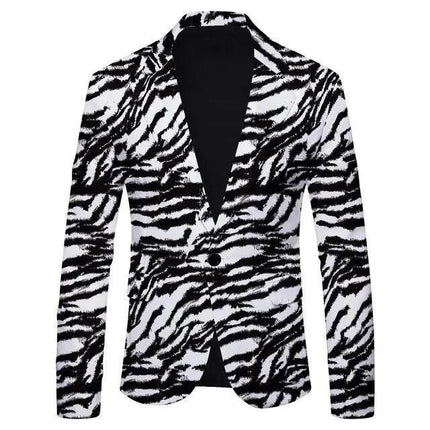 Men Leopard Striped Fashion Jacket Blazer - Blazer - BC - Mad Fly Essentials
