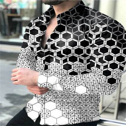 Men Long 3D Polka Dot Party Shirt - Shirt - TrendSetter - Mad Fly Essentials