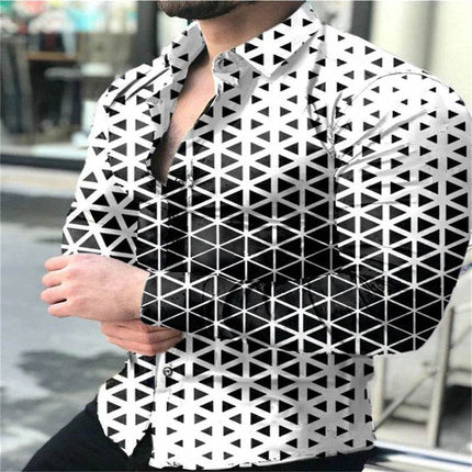 Men Long 3D Polka Dot Party Shirt - Shirt - TrendSetter - Mad Fly Essentials