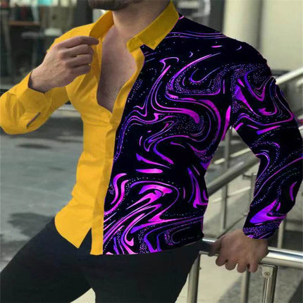 Men Long 3D Polka Dot Party Shirt - Shirt - TrendSetter - Mad Fly Essentials