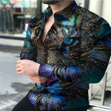 Men Long 3D Polka Dot Party Shirt - Shirt - TrendSetter - Mad Fly Essentials