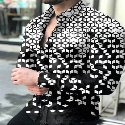 Men Long 3D Polka Dot Party Shirts - Mad Fly Essentials