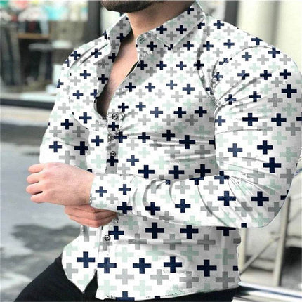 Men Long 3D Polka Dot Party Shirt - Shirt - TrendSetter - Mad Fly Essentials