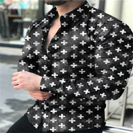Men Long 3D Polka Dot Party Shirt - Shirt - TrendSetter - Mad Fly Essentials