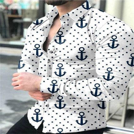 Men Long 3D Polka Dot Party Shirt - Shirt - TrendSetter - Mad Fly Essentials
