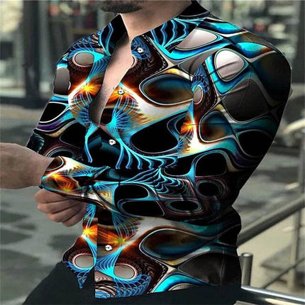 Men Long Apparel Fashion Party Hawaiian 3D Shirt - Mad Fly Essentials
