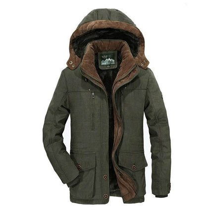 Men Long Winter Down Cargo Hooded Jacket - Jacket - DETTRU - Mad Fly Essentials