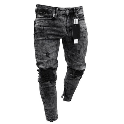 Men Mid Waist Denim Cargo Jeans - Jeans - ZHAHL - Mad Fly Essentials