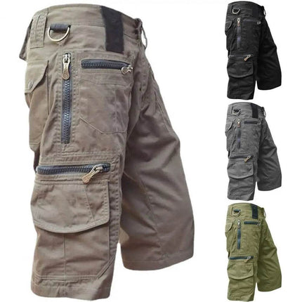 Men Military Style Solid Cargo Shorts - Cargo Shorts - GINGTTO - Mad Fly Essentials
