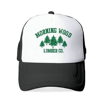 Men Morning Wood Co Funny Trucker Hat - Hat - heatboywade - Mad Fly Essentials
