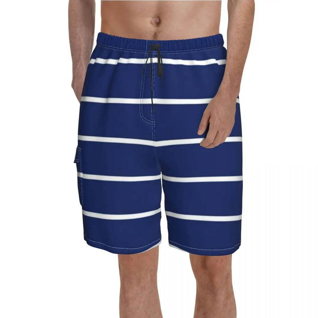 Men Nautical Sailor Anchors Blue Boardshorts - Boardshorts - Cute Sphere - Mad Fly Essentials