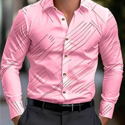 Men New Fashion Solid Long Formal Lapel Business Casual Dress Shirt - Shirt - Jereno - Mad Fly Essentials