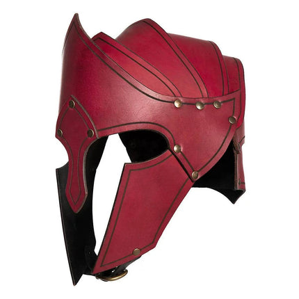 Men Nordic Viking Medieval Leather Warrior Helmet Costume Mask - Costume Mask - Cavalaria Costumes - Mad Fly Essentials