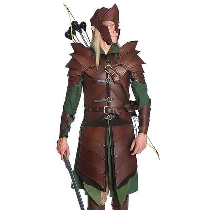 Men Nordic Viking Medieval Leather Warrior Helmet Costume Mask - Costume Mask - Cavalaria Costumes - Mad Fly Essentials